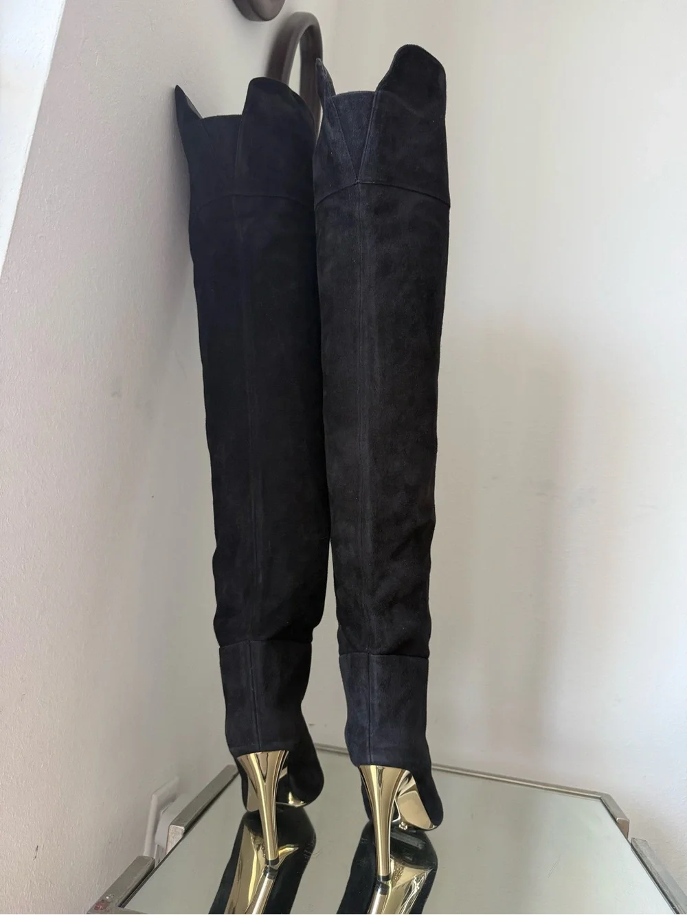 Jimmy Choo Cierra 100 Suede Over-the-Knee Boots 37.5 $2,195